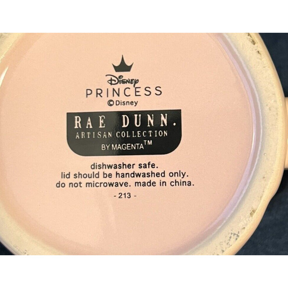 Rae Dunn Little Mermaid Disney Princess Mug Pink Artisan Collection By Magenta - Picture 3 of 7